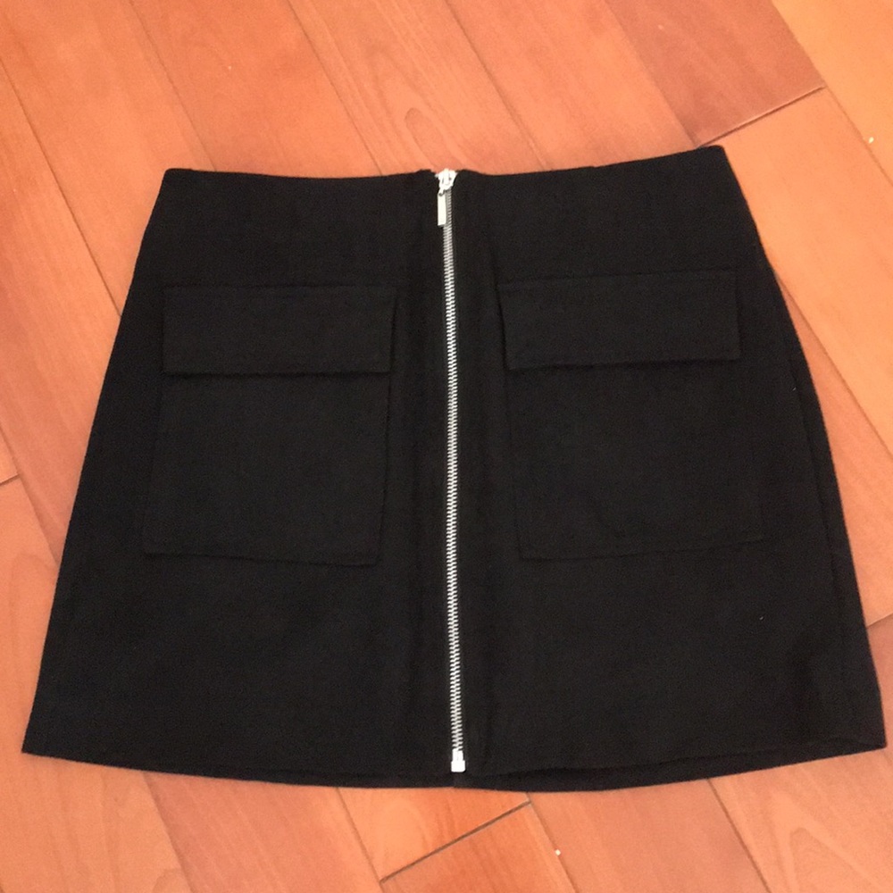 Suedette feel mini skirt with pockets